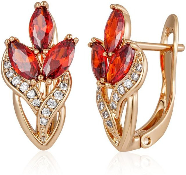 Hängeohrringe Kupfer, Roségold, Zirkonia, Damen, Vintage - Bild 1