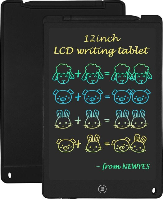 NeWYeS Digitales Zeichentablett 12 Zoll mit Stift, Tragbares elektronisches Zeichenbrett für Handschrift, Schwarz - Bild 1
