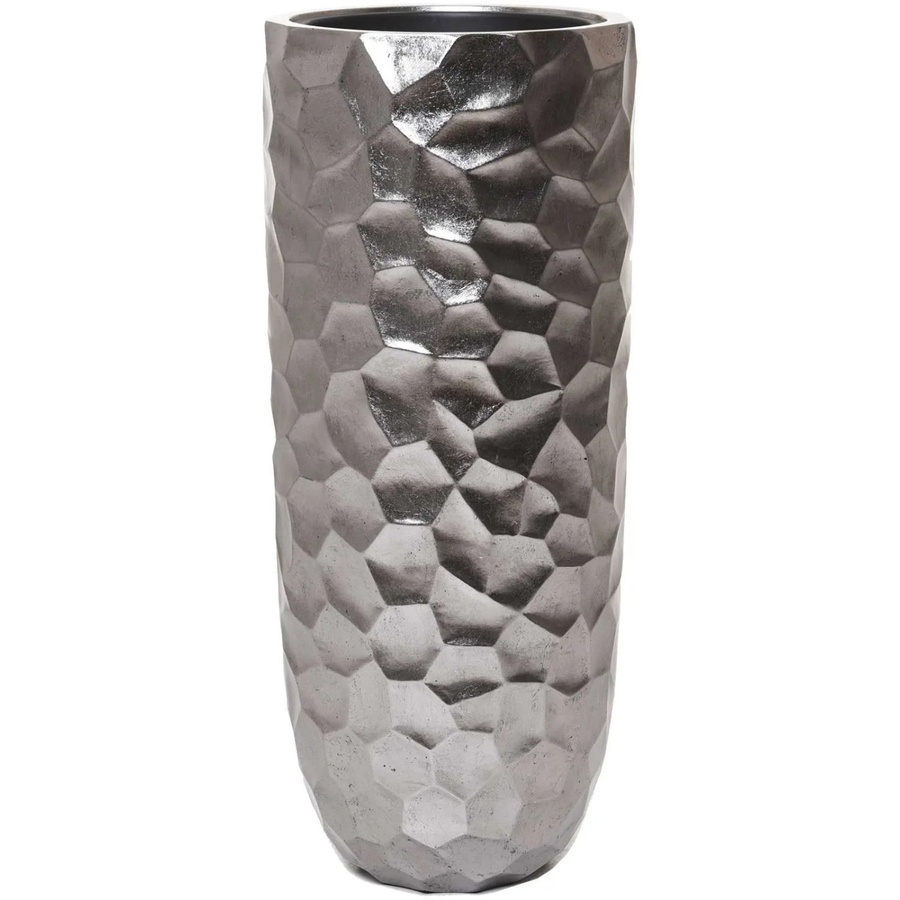 Vivanno Bodenvase Amolar aus Fiberglas in Satinsilber, B/T/H: 41 x 41 x 95 cm - Bild 2