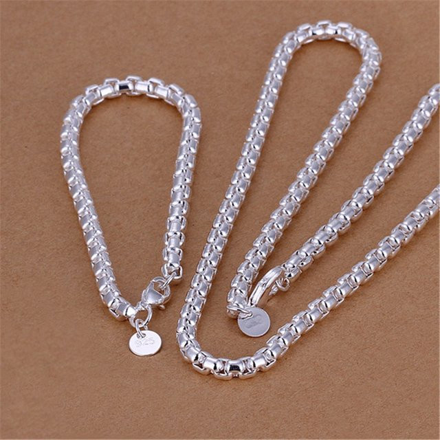 GINSTONELATE Halskette, 925 Silber, Box-Kette, 45–60 cm, Unisex - Bild 1