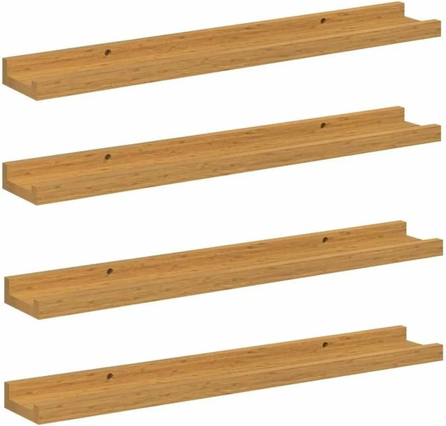 vidaXL Wandregal Set aus 4 Stück in Beige, Holzwerkstoff, B: 60 cm, T: 9 cm, H: 3 cm - Bild 1