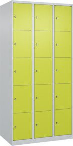 C+P Schließfachschrank Classic PLUS mit 3 Abteilen in Viridingrün, Stahlkonstruktion mit Schließfunktion, H x B x T: 185 x 90 x 50 cm - Bild 1