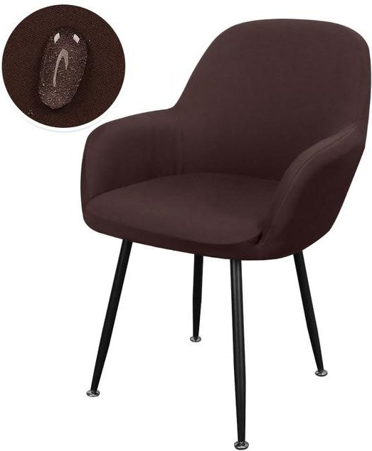 Wasserdichter Stretch-Sesselbezug von Lellen in Kaffeebraun für Esszimmerstühle und Bürostühle mit hohen Armlehnen, waschbar und rutschfest - Bild 1