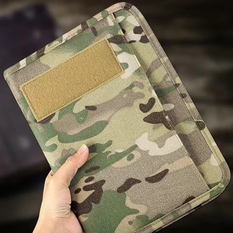 AOKALI Taktisches Notizbuch Multicam Camo mit Reißverschluss und Ringbuch-Funktion, wetterfestes Padfolio mit Loseblattpapier - Bild 2