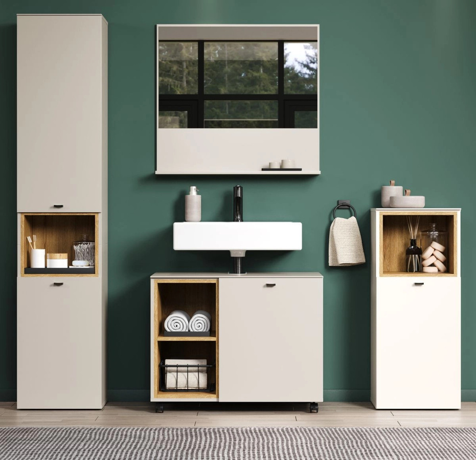 Badezimmer Spiegel Jardins in Kaschmir Sand B: 80 cm, H: 74 cm - Bild 2