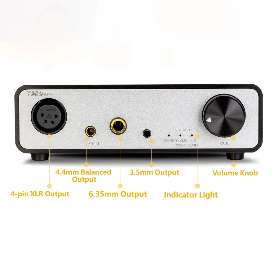 YJCO E300 HiFi Balanced Kopfhörerverstärker mit TPA6120A2*2 Chip, Schwarz - Bild 2