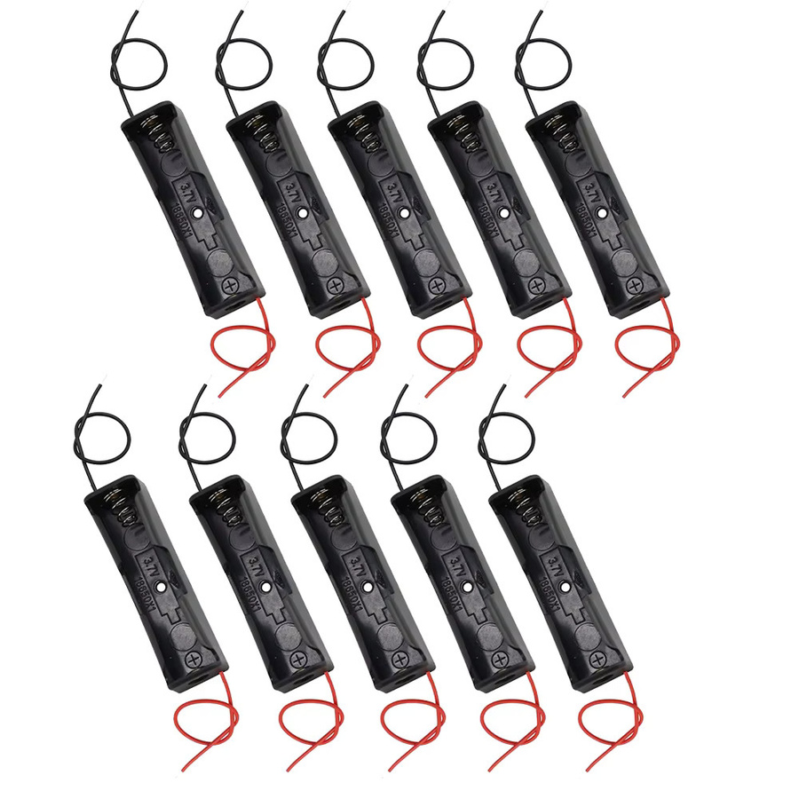 PHONEPACE 18650 Batteriegehäuse mit Kabelbaum, 10 Stück DIY-Batterie-Aufbewahrungsboxen für Einzelbatterien, Schwarz - Bild 5
