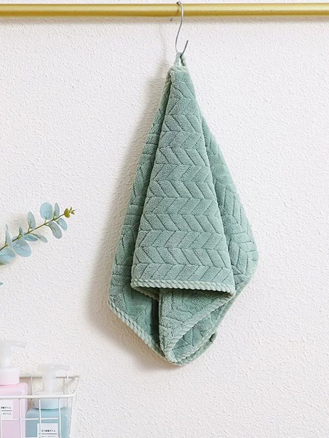 Zweiteiliges Handtuch-Set mit Weizenkornmuster in Braun, weich und saugstark - Bild 3