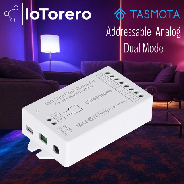 IoTorero Tasmota PWM RGBCCT und adressierbarer Dual-Mode-Strip-Controller für Home Assistant - Bild 1