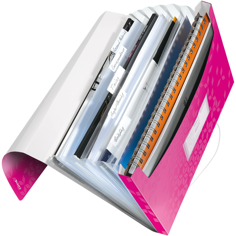 Leitz WOW Fächermappe A4 aus Kunststoff in Pink und Transparent - Bild 2