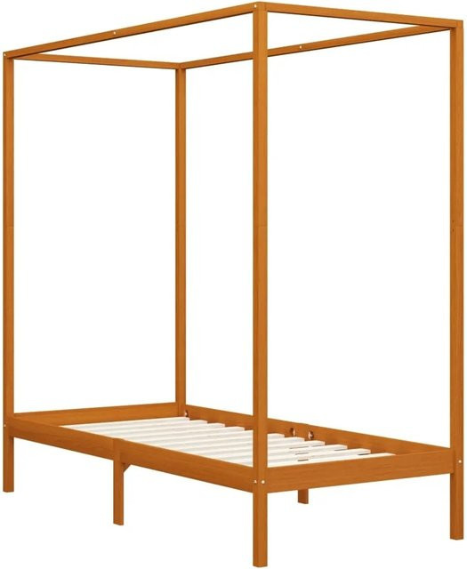 vidaXL Himmelbett-Gestell aus Massivholz Kiefer in Honigbraun B/T/H: 90 x 200 x 204 cm - Bild 1
