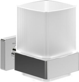 Villeroy & Boch Glashalter Elements Striking in Chrom mit satiniertem Glas, B/T/H: 9,9 x 10,0 x 12,3 cm - Bild 1
