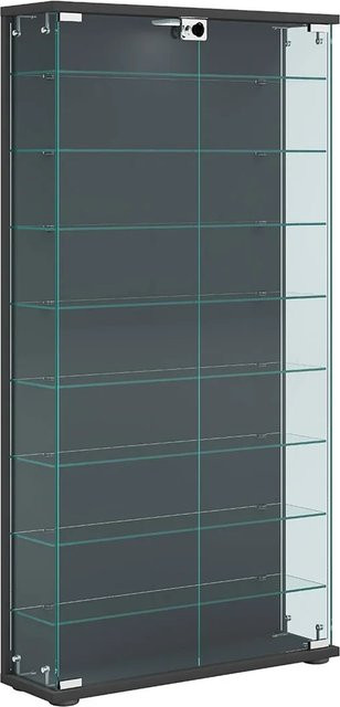 VCM Glasvitrine Stelas L in Anthrazit mit ESG-Sicherheitsglas und Türen, H x B x T: 114 x 59 x 17 cm - Bild 2