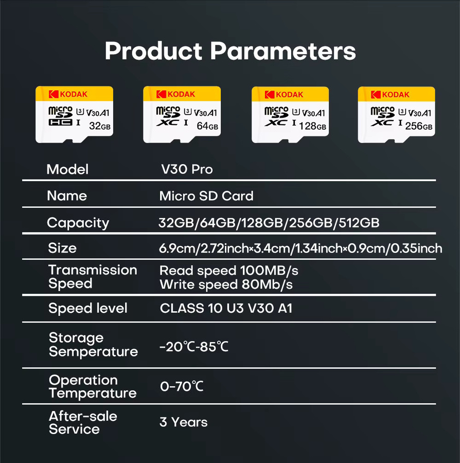 Kodak Micro SD Speicherkarte 128GB UHS-I U3 Klasse 10 für 4K HD Aufnahmen in Multicolour - Bild 6