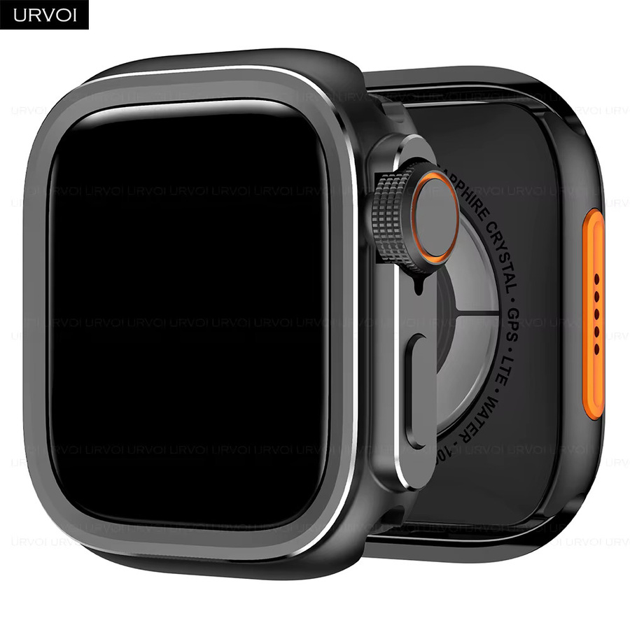 URVOI Uhrencover für Apple Watch, Edelstahl, schwarz, 46 mm, 49 mm - Bild 2