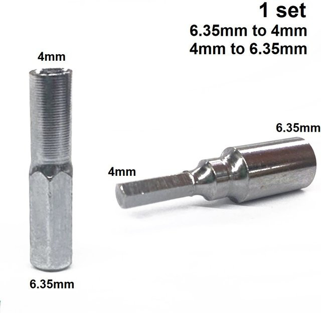 VIBRATITE Magnetischer Hex-Wandler Adapter von 6,35 mm auf 4 mm für Schraubendreher und Bohrer-Bits, Silber - Bild 1