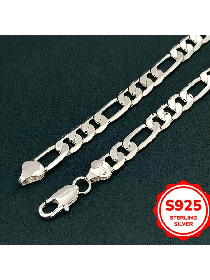 GINSTONELATE Figaro-Gliederkette, 925 Silber, 6 mm, Unisex - Bild 4