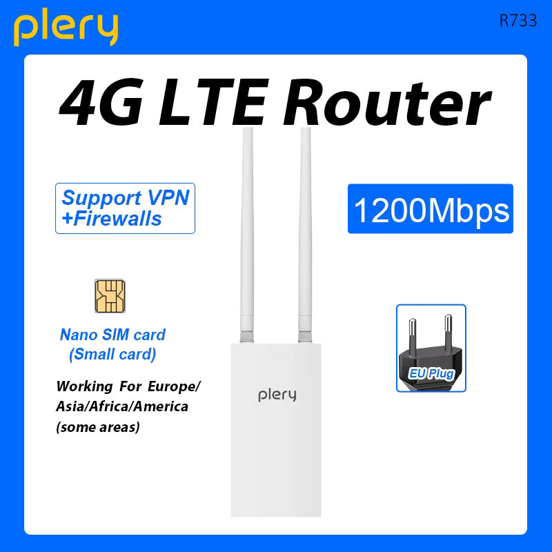 PLERY 4G Outdoor Router WiFi6 CAT4 AX300 mit 3x5dBi Antennen in Weiß - Bild 2