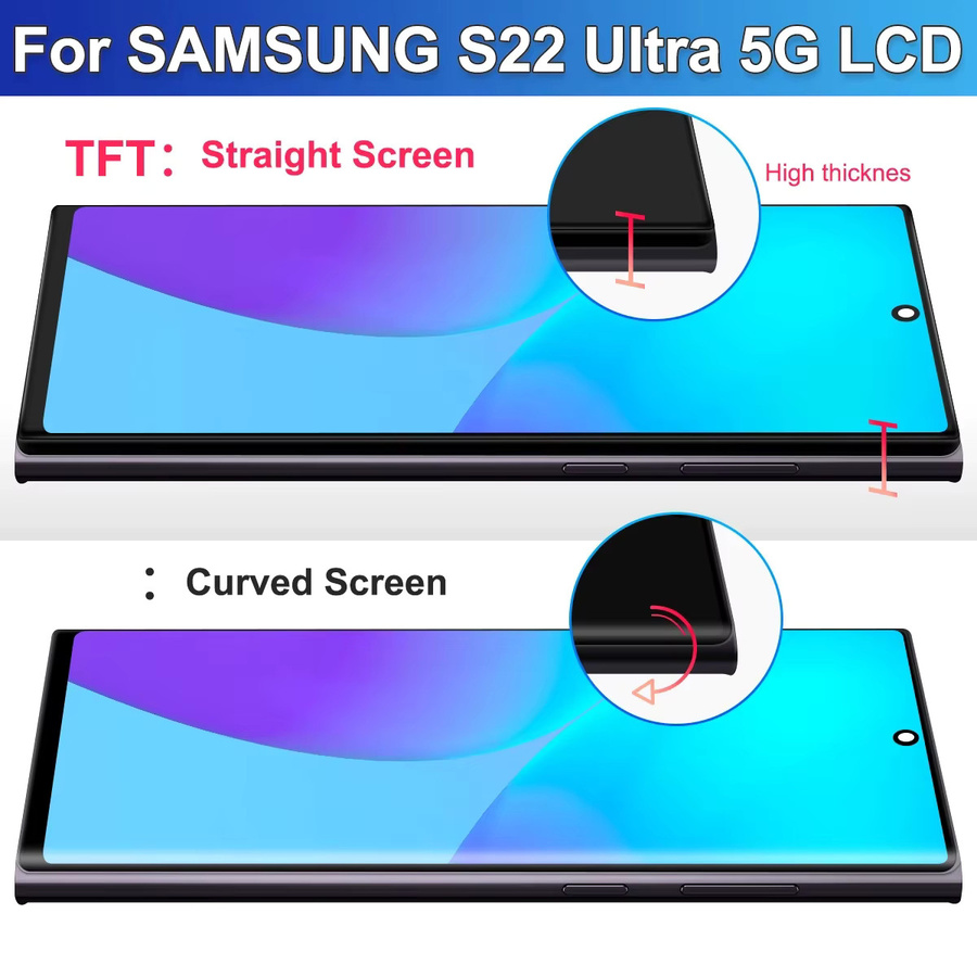 Samsung Galaxy S22 Ultra Ersatz LCD-Display mit Rahmen, 6,78 Zoll Super AMOLED Digitaler Touchscreen in Schwarz, Modell S908B S908U - Bild 5