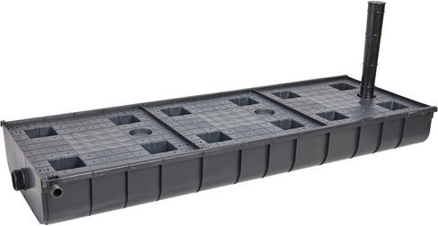 WaterUps Unterirdische Bewässerungsbox in Schwarz mit Zulaufrohr und Überlaufventil, B/T/H: 134 x 47 x 60 cm - Bild 1
