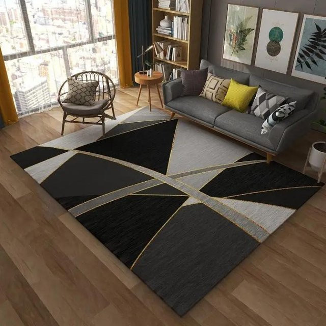BC-Warm Home Geometrischer Teppich in Multicolour, moderner rutschfester Bodenmatten-Teppich aus Polyester für Wohnzimmer, Schlafzimmer oder Badezimmer, B/T: 60 x 40 cm - Bild 1