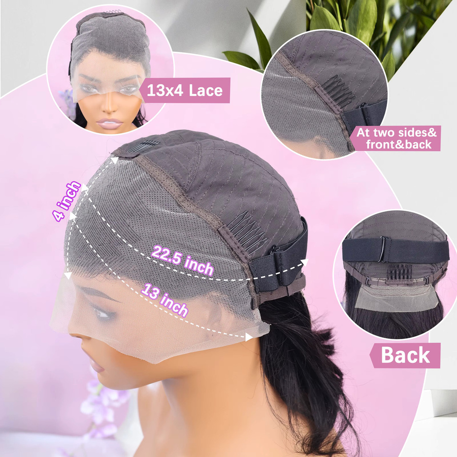 Doralia Bob Echthaar Perücke, 14 Zoll, 13x4 Lace Front, gerade, 200 % Dichte - Bild 6