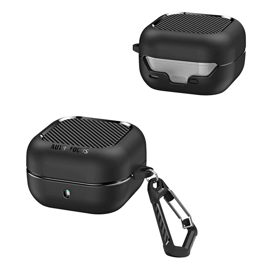 Stoßfeste Samsung Galaxy Buds 4 / Buds 4 Pro Schutzhülle aus Kohlefaser mit Schlüsselanhänger - Bild 5