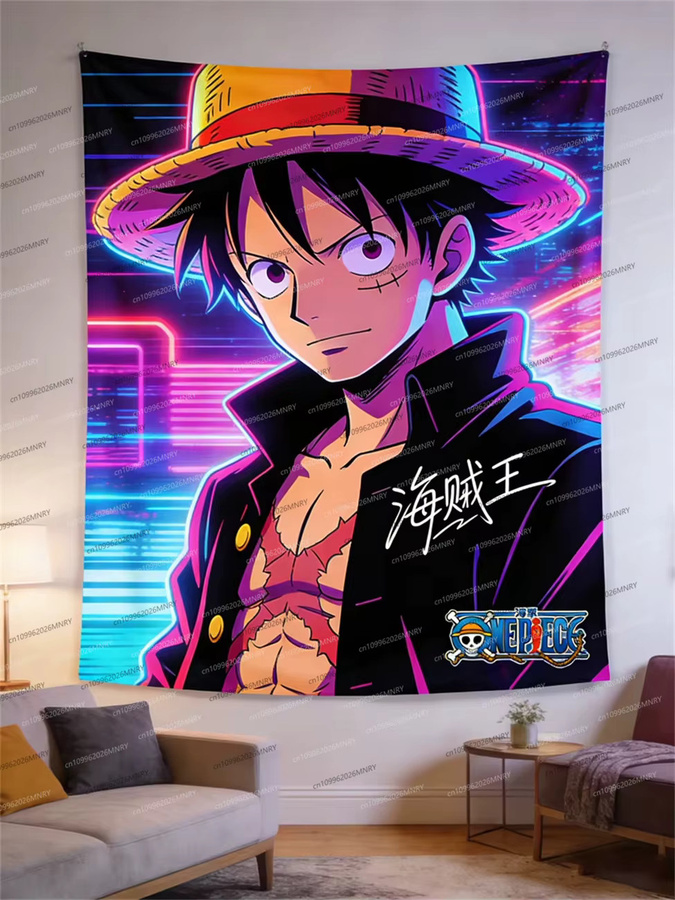 Bandai 3D-Effekt Wandteppich One Piece Luffy Anime Piratenflaggen Motiv Hängende Dekoration Multicolour - Bild 2