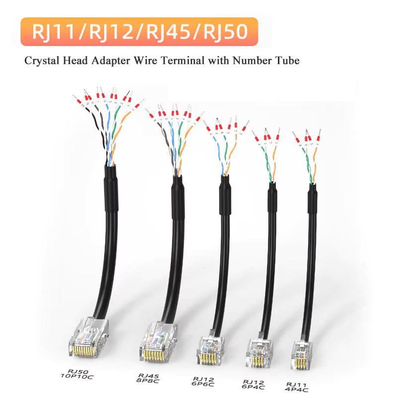 DIVEDEER Anschlusskabel mit Nummernmarkierung für RJ11, RJ12, RJ45, RJ48, RJ50, 6P6C, 8P8C, 10P10C und RJ45 Kristallstecker zu 232 Einzelkopf-Kabelverbinder - Bild 4