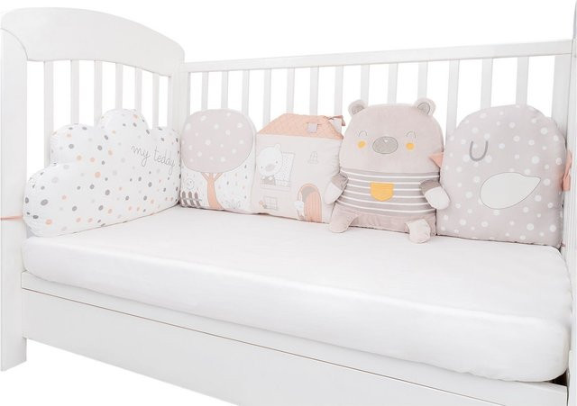 Kikkaboo Babykissen-Set 5-tlg. aus Plüsch und Jersey in Beige, B/T/H: 35 x 30 x 7 cm - Bild 1