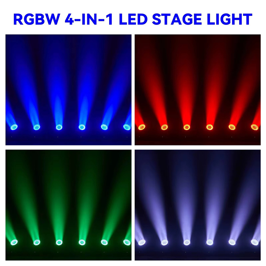 DJXFLI 2 Stück RGBW 4in1 Zoom Wash LED Moving Head Beleuchtung mit DMX512 in Schwarz - Bild 5