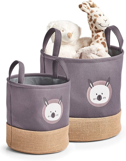 HTI-Living Aufbewahrungskörbe Hase 2er-Set, Grau, Stoff - Bild 1