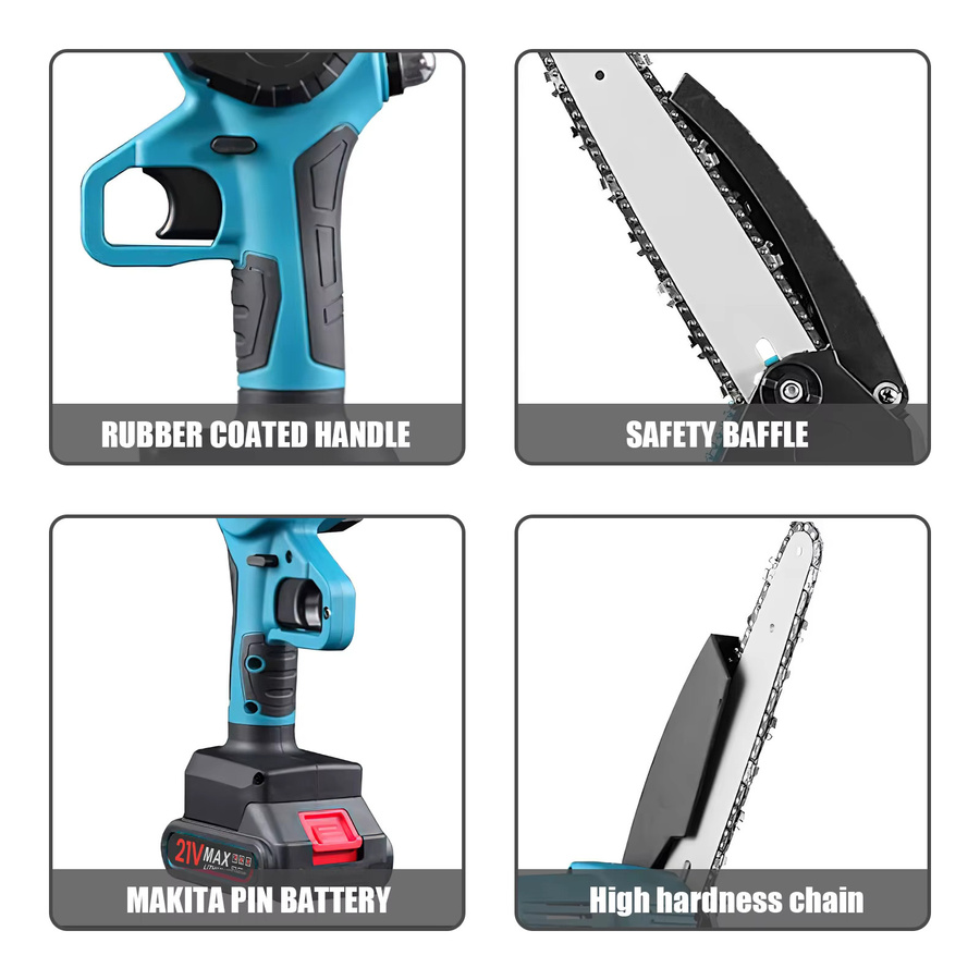 Makita Akku-Mini-Handkettensäge 3000 W mit 8 Zoll Sägeblatt für die Holzbearbeitung, kompatibel mit 21 V Akkus - Bild 3
