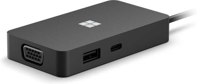 Microsoft Surface USB-C Travel Hub Dockingstation in Schwarz mit HDMI, USB-C und Ethernet/LAN - Bild 1