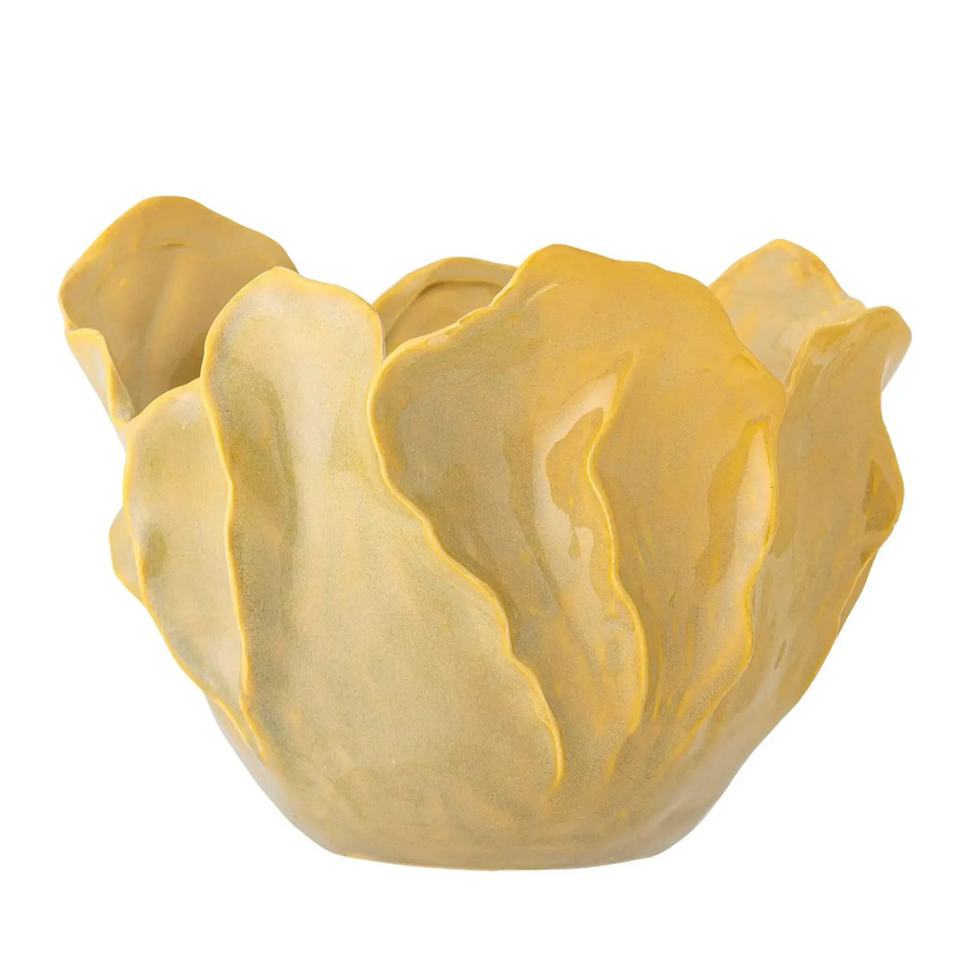 Bloomingville Bastien Keramikschale in Gelb, blumenförmig, Durchmesser: 25,5 cm, Höhe: 1,0 cm - Bild 1