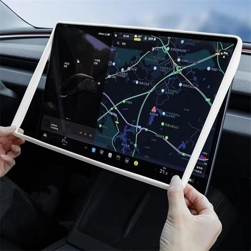 Tesla Modell 3 und Model Y Schutzrahmen Kantenabdeckung und Display-Schutzfolie für die Zentralsteuerung - Bild 2