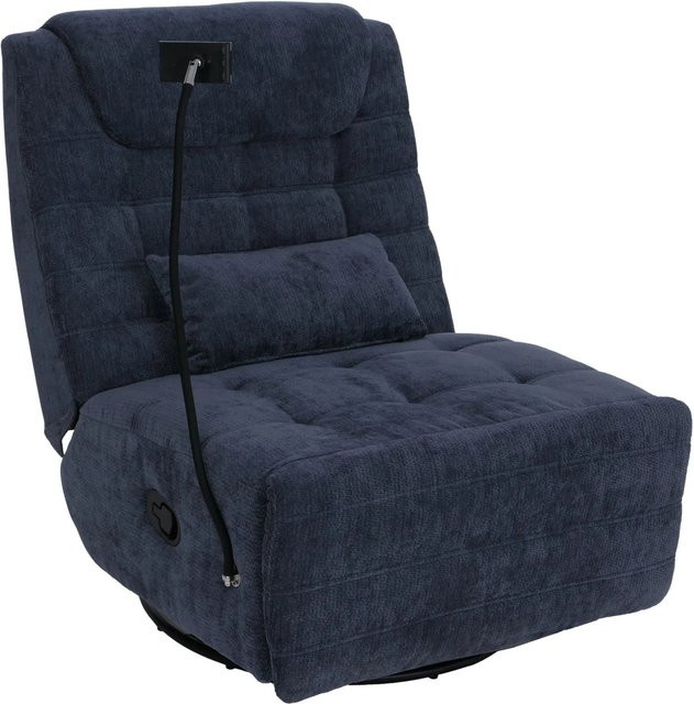 MCW Relaxsessel P92 mit Drehfunkion und Kippfunktion in Blau aus Stoff Chenille - Bild 2
