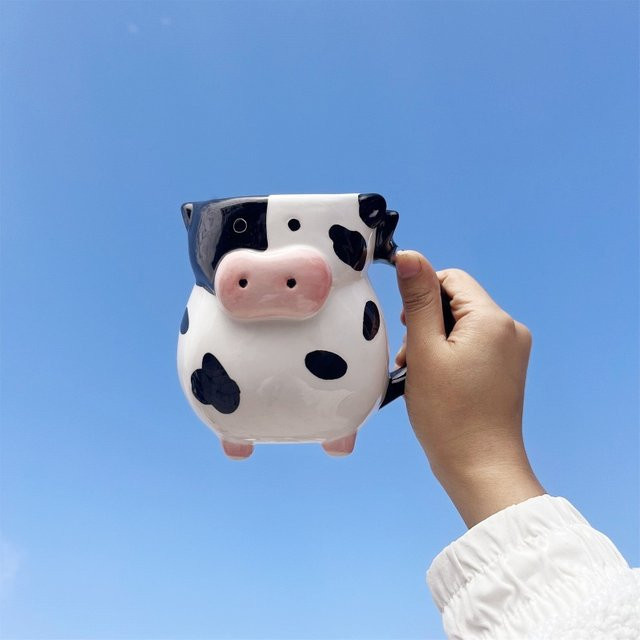 Kreative Keramik Tasse im Cartoon Kuh Design für Kinder und Erwachsene zum Trinken von Kaffee, Milch oder Saft - Bild 1
