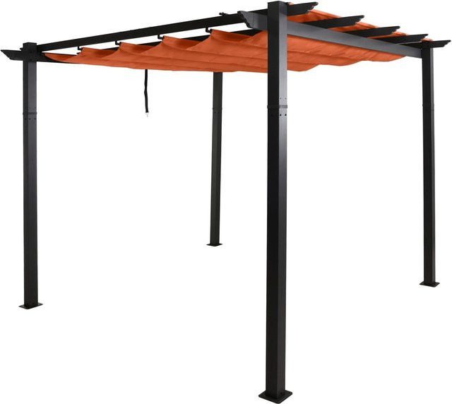 BERLINLODGE Aluminium Pergola mit Schiebedach in Terrakotta, B/T/H: 300 x 300 x 240 cm - Bild 1