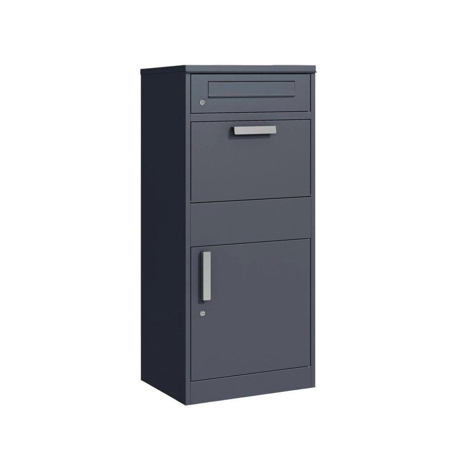 Abschließbarer Briefkasten aus Stahl von Relaxdays in Grau, H x B x T: 112 x 51 x 38 cm - Bild 2