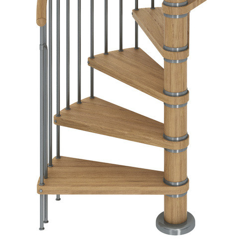 Dolle Spindeltreppe Winnipeg aus Holz mit 13 Stufen, Farbe Eiche, Durchmesser: 120 cm, Höhe: 315 cm - Bild 3