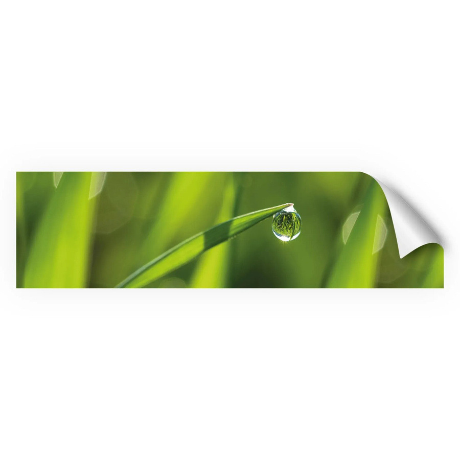 Myspotti Küchenrückwandfolie Tautropfen in Grün mit Fliesenoptik, Selbstklebend, B: 60 cm, H: 220 cm - Bild 2