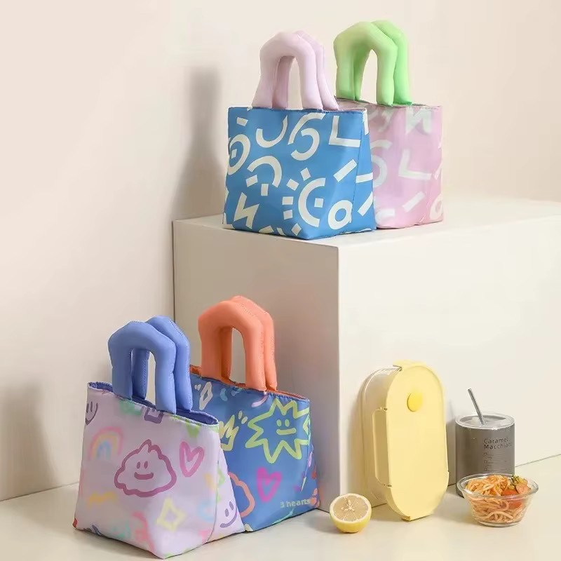 Isolierte Lunchbox-Tasche in Wolkenform, orangefarbene Essenstasche aus Aluminiumfolie für Pendler und Studenten - Bild 1