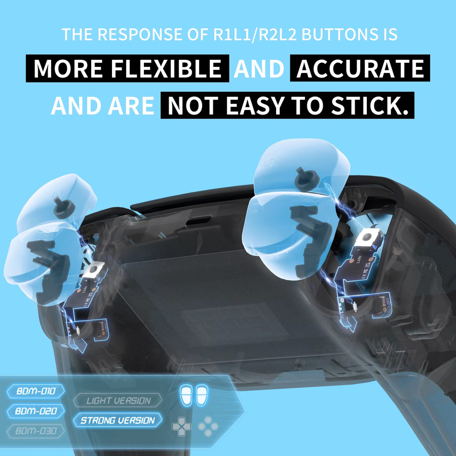 eXtremeRate Micro Switch Clicky Hair Trigger Kit V2 für PS5-Controller BDM-010 und BDM-020 Schultertasten mit Mausklick-Funktion - Bild 4