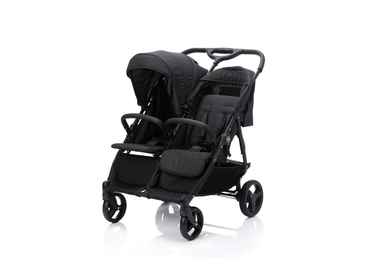 Fillikid Duo Zwillingswagen Buggy schwarz mit Federung und Schwenkrädern - Bild 3