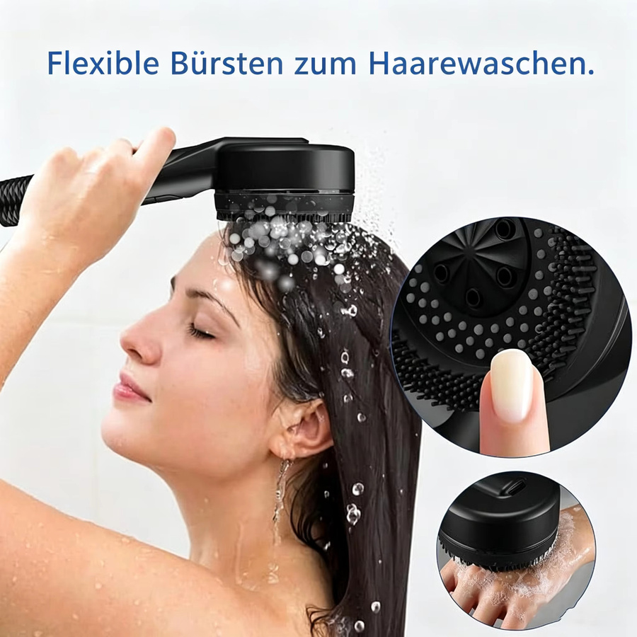 IOUHAPPY Hochdruck-Duschkopf mit Doppelfiltration und Multifunktions-Wasserauslassmodi in Schwarz - Bild 6