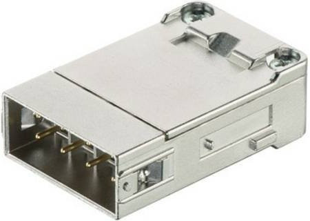HARTING Han GigaBit Modul Cat.6A Stifteinsatz M Crimpanschluss, 8-polig mit Schirmung, Farbe: Silber - Bild 1