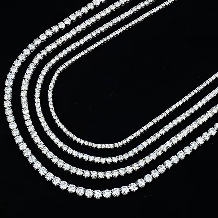 SEMNI Tennis-Kettenhalskette, 925 Silber, Moissanit-Diamant, Unisex - Bild 3