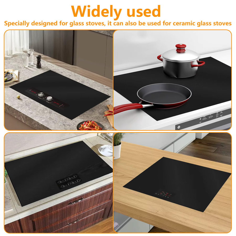 Willstar Silikon Kochfeld Matte Schwarz, Rechteckige Induktionsmatte zum Schutz deines Kochfeldes, B/T/H: 78 x 52 x 52 cm - Bild 4