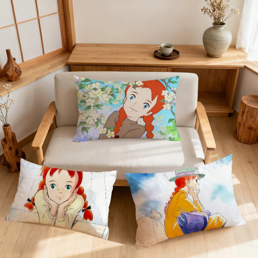 Rechteckiger Kissenbezug Anne of Green Gables im klassischen Anime-Design von Potdemiel, Mehrfarbig - Bild 2